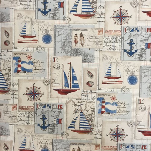 Canvas fabric nautical boats - fabric,