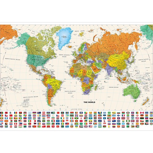 Extra large world map - a0,