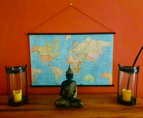 World map fabric poster - world, poster,