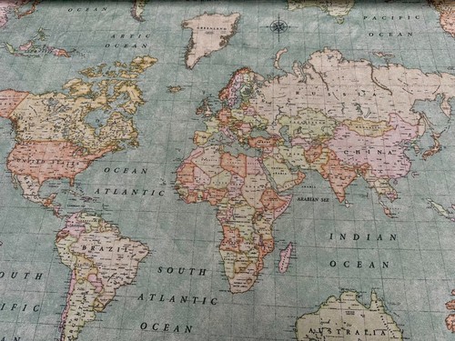 Retro world map - world, print