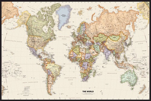 18inch world map - 36×24/29×18inch,
