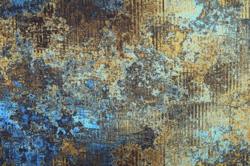 Blue and gold abstract - and,