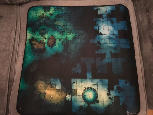 Sunken ruins grid battle map - sunken,