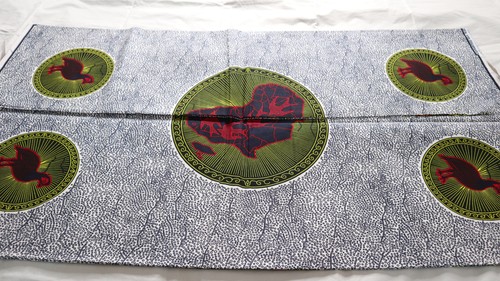 White green african - white/green, print