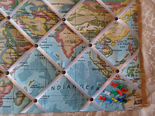 Fabric world map picture - fabric,